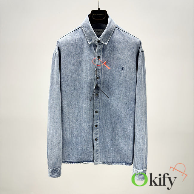 Okify YSL Denim Blue Shirt Jacket S-XL  - 1