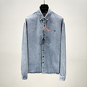Okify YSL Denim Blue Shirt Jacket S-XL  - 1