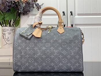 Okify Louis Vuitton Speedy Soft 30 Bag In Denim Gray M13344 21x17x30cm 