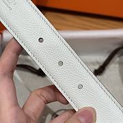 Okify Hermes Hisseo Reversible Belt In Black And White With Silver Buckle 32mm - 2