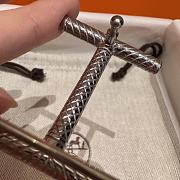 Okify Hermes Hisseo Reversible Belt In Black And White With Silver Buckle 32mm - 6