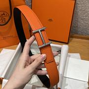 Okify Hermes Hisseo Reversible Belt In Black And Orange 32mm - 1