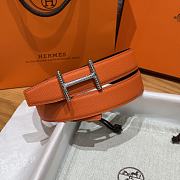 Okify Hermes Hisseo Reversible Belt In Black And Orange 32mm - 5
