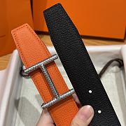 Okify Hermes Hisseo Reversible Belt In Black And Orange 32mm - 4