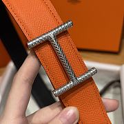 Okify Hermes Hisseo Reversible Belt In Black And Orange 32mm - 3