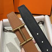 Okify Hermes Hisseo Reversible Belt In Black And Brown 32mm - 4