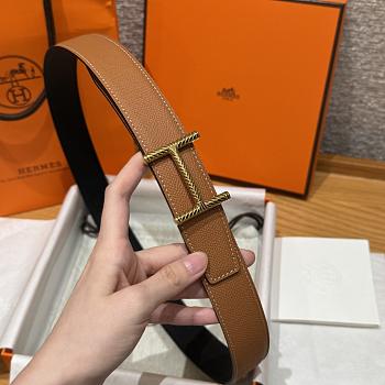 Okify Hermes Hisseo Reversible Belt In Black And Brown 32mm