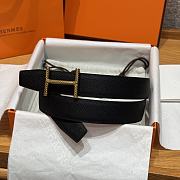 Okify Hermes Hisseo Reversible Belt In Black And White With Gold Buckle 32mm - 6