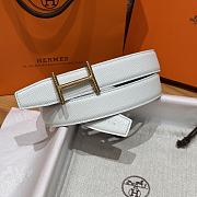 Okify Hermes Hisseo Reversible Belt In Black And White With Gold Buckle 32mm - 4