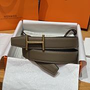 Okify Hermes Hisseo Reversible Belt In Black And Gray With Gold Buckle 32mm - 4