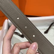Okify Hermes Hisseo Reversible Belt In Black And Gray With Gold Buckle 32mm - 2