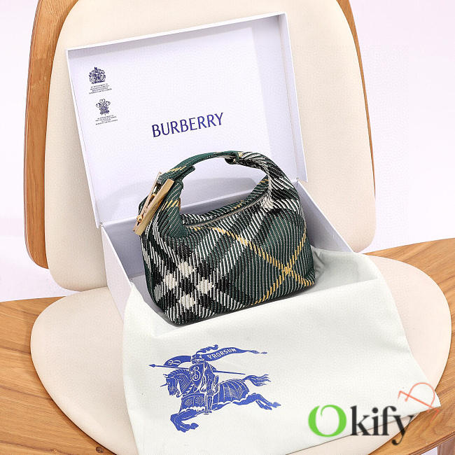Okify Burberry Green Peg Bag 21.5x10.5x23cm  - 1