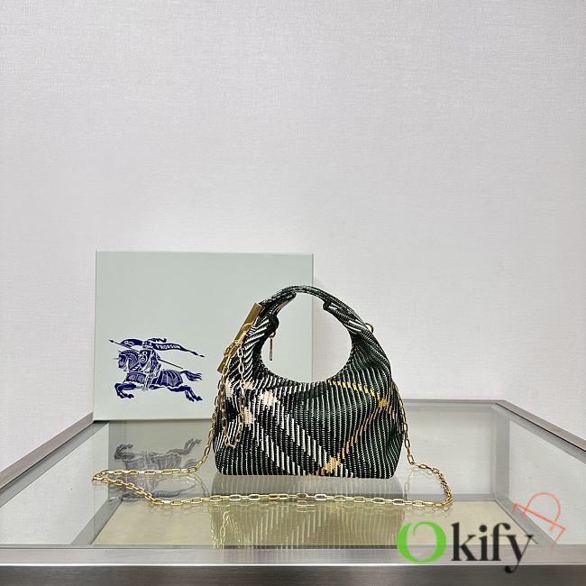 Okify Burberry Green Peg Bag 16x10x26cm  - 1
