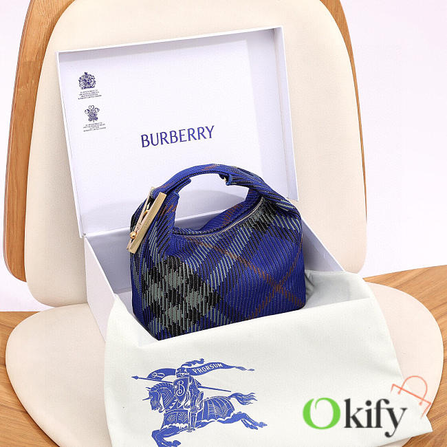 Okify Burberry Blue Peg Bag 21.5x10.5x23cm  - 1