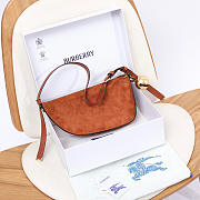 Okify Burberry Shield Suede Bag In Brown 32x7x17cm  - 1