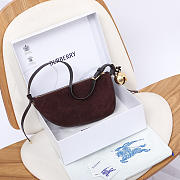 Okify Burberry Shield Suede Bag In Red Wine 32x7x17cm  - 1