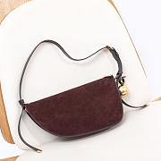 Okify Burberry Shield Suede Bag In Red Wine 32x7x17cm  - 4