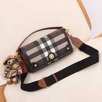 Okify Burberry Note Bag In Dark Brown 24x8x14cm 