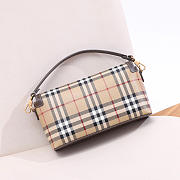 Okify Burberry Note Bag In Beige And Dark Brown 24x8x14cm  - 4