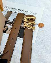 Okify Louis Vuitton Ranch Reversible Belt In Dark Brown And Black With Gold Buckle 40mm - 3