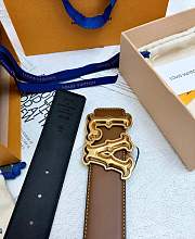 Okify Louis Vuitton Ranch Reversible Belt In Dark Brown And Black With Gold Buckle 40mm - 2