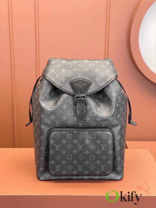 Okify Louis Vuitton Montsouris Backpack In Black 32x40x19cm M46683 - 1