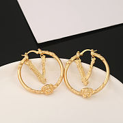 Okify Versace V Circle Gold Earrings - 4