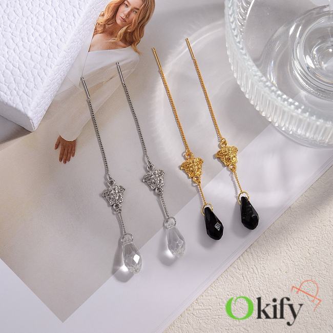 Okify Versace Silver/Gold Water Drop Earrings  - 1