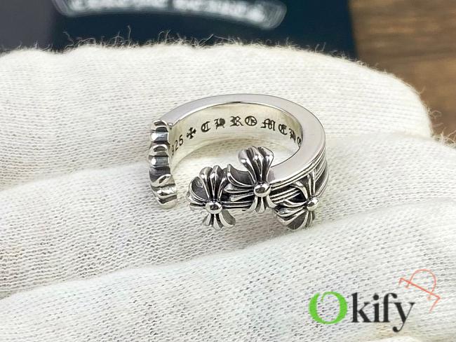 Okify Chrome Heart Silver Ring  - 1