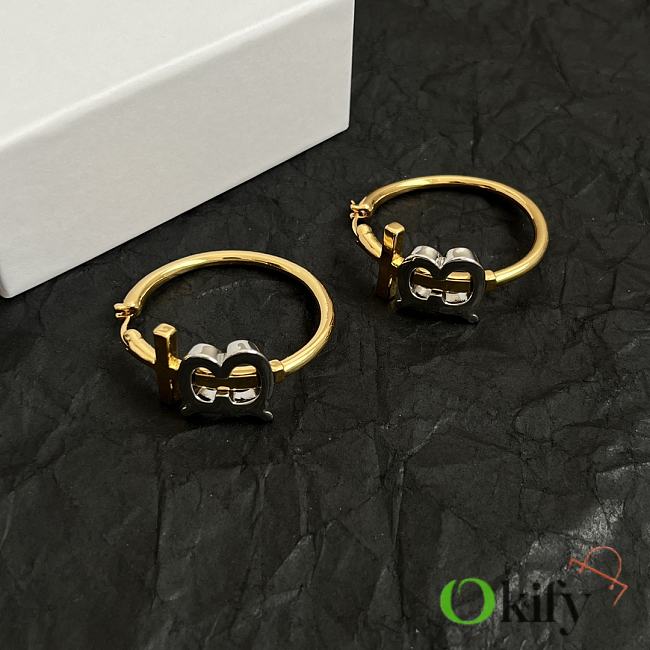 Okify Burberry Gold And Silver Earrings - 1