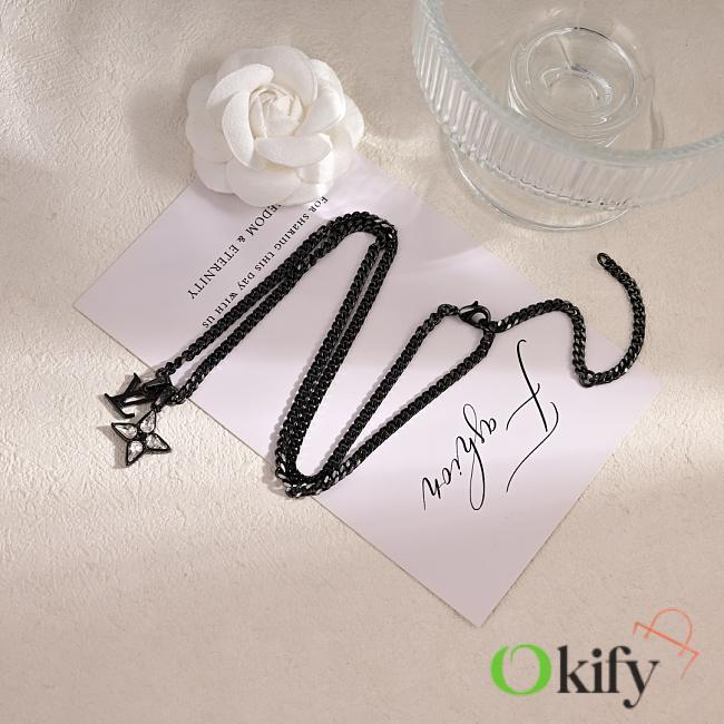 Okify Louis Vuitton Black Necklace - 1