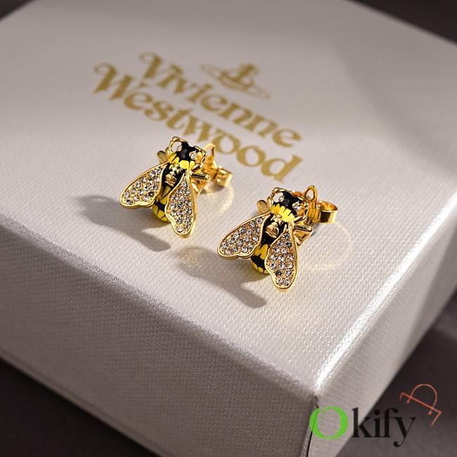 Okify Vivienne Westwood Bumble Bee Gold Earrings  - 1