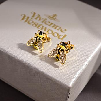 Okify Vivienne Westwood Bumble Bee Gold Earrings 