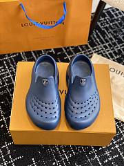 Okify Louis Vuitton Shark Clog Slippers In Dark Blue 5cm EU39-45 - 2