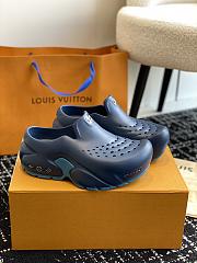 Okify Louis Vuitton Shark Clog Slippers In Dark Blue 5cm EU39-45 - 1