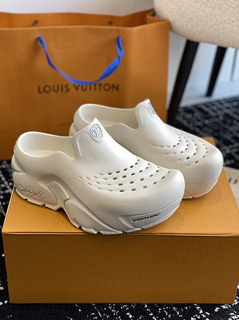 Okify Louis Vuitton Shark Clog Slippers In White 5cm 1ABSN0 EU39-45