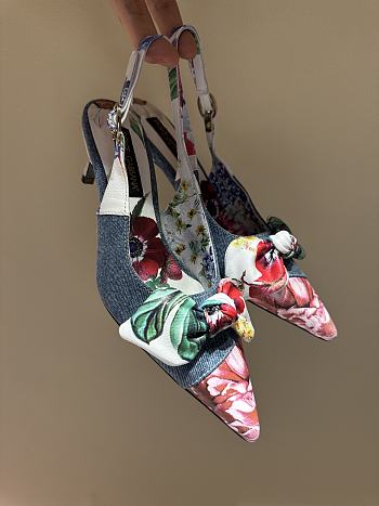 Okify Dolce & Gabbana Denim Flowers 6.5cm EU35-42 23311