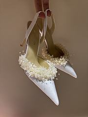 Okify Mach & Mach Pearl And Silk High Heels In White 10cm EU35-42 - 1
