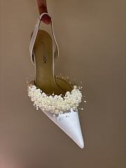 Okify Mach & Mach Pearl And Silk High Heels In White 10cm EU35-42 - 4