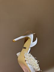 Okify Mach & Mach Pearl And Silk High Heels In White 10cm EU35-42 - 2
