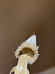 Okify Mach & Mach Pearl And Silk High Heels In White 10cm EU35-42 - 5