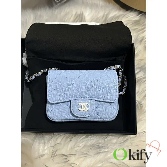 Okify CC Mini Blue Chain Bag 10x7.5x2.5cm - 1