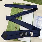 Okify Gucci Dark Blue Silk Bee Tie  - 5