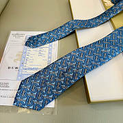 Okify Burberry Blue Silk Tie  - 6