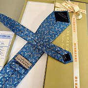 Okify Burberry Blue Silk Tie  - 4
