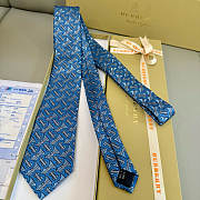 Okify Burberry Blue Silk Tie  - 3