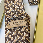 Okify Burberry Brown Silk Tie  - 3