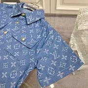 Okify Louis Vuitton Set Of Blue Shirt And Shorts For Kids - 4