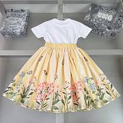 Okify Fendi Flower Dress In Yellow For Kids  - 5