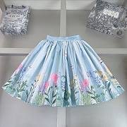 Okify Fendi Flower Dress In Blue For Kids  - 6